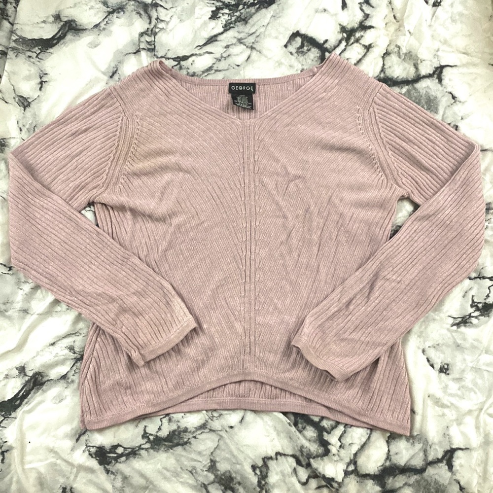 George pale pink “V” sweater
